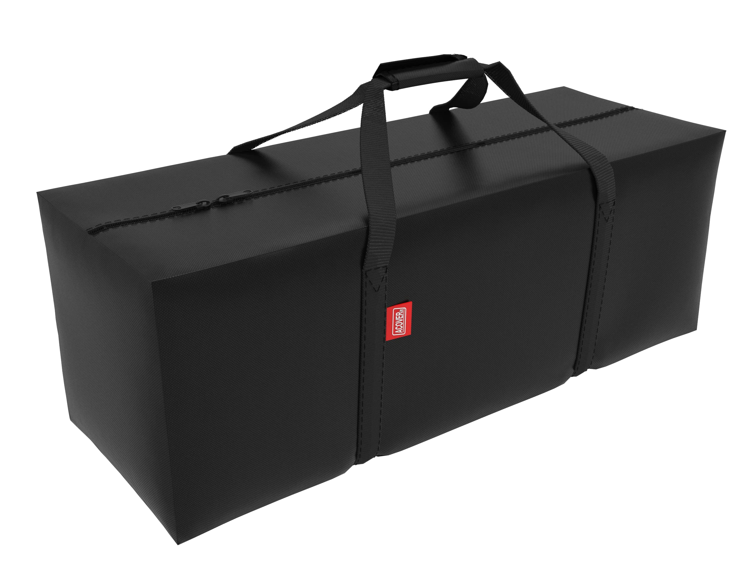 Acoveritt Outdoor Rectangular Cushion Storage Bag, Protective Zippered Storage Bags With Handles, 50''L X 13''W X 20''H Black