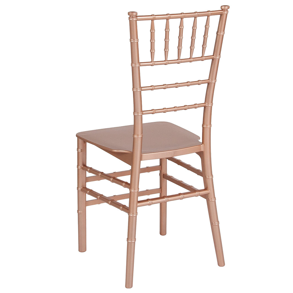 Flash Furniture Hercules Series Rose Gold Resin Stacking Chiavari Chair
