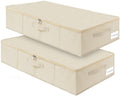 punemi Underbed Wedding Dress Storage Box, Wedding Dress Preservation Keepsake Trunk with Sturdy Zipper and Handles, Large Cloth