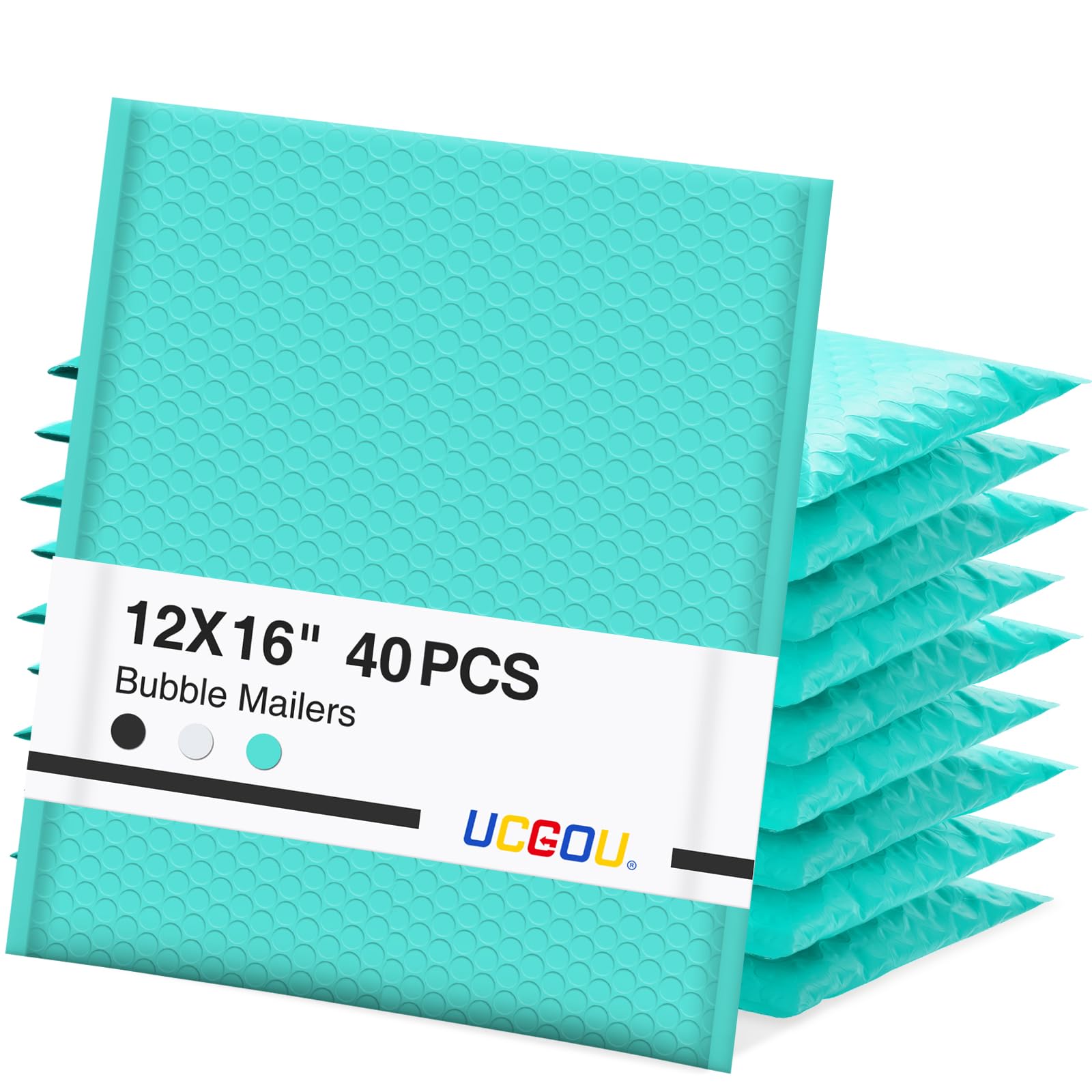 Ucgou Bubble Mailers 12X16 Inch 40 Pack Usable Size 12X15 Inch Large Padded Envelopes Teal Waterproof Packaging Bags For Shippin