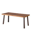Christopher Knight Home Della Acacia Wood Dining Table, Natural Stained with Rustic Metal, 32.25 in x 69 in x 29.5 in, Brown, Gr