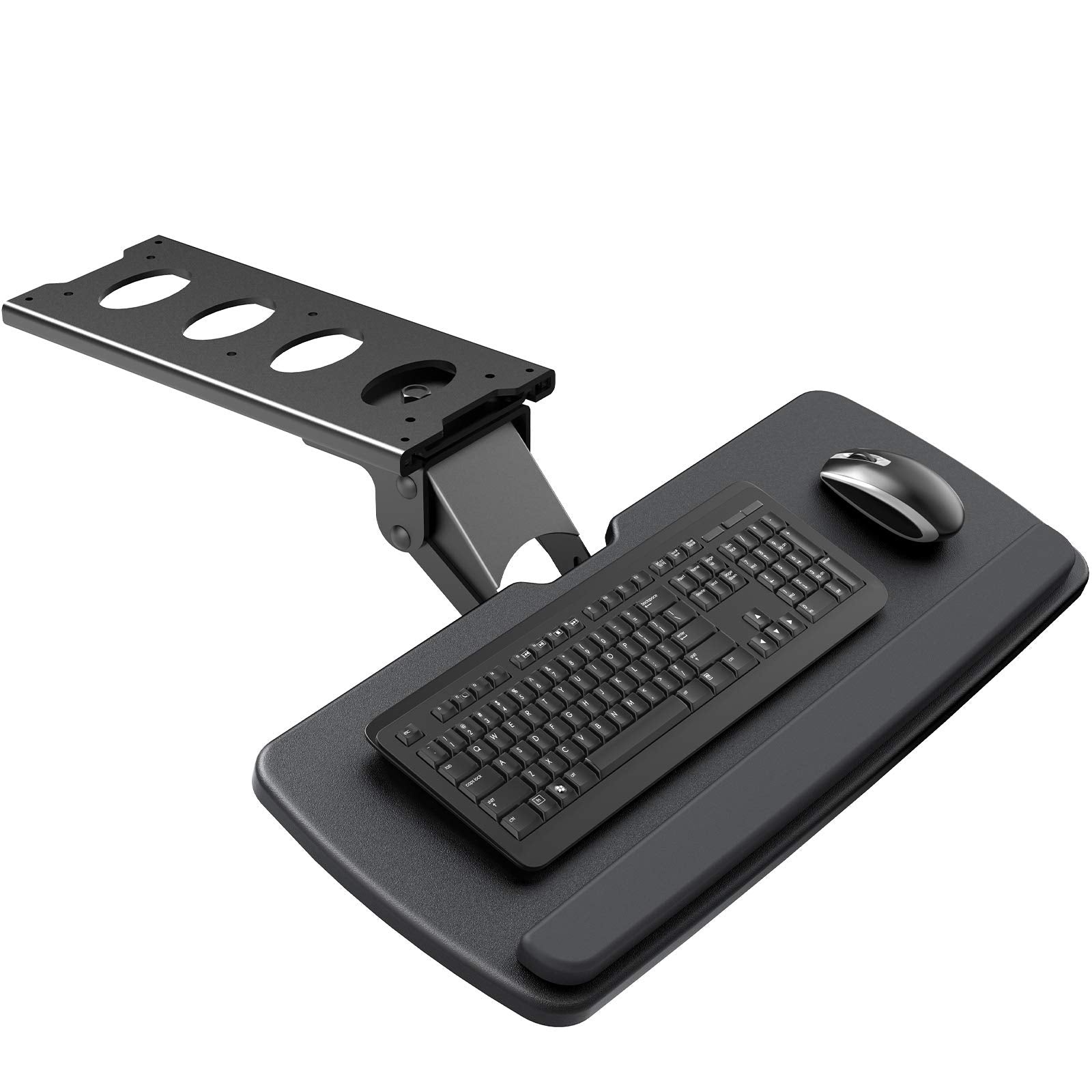 Huanuo Keyboard Tray Under Desk, 360 Adjustable Ergonomic Sliding Keyboard & Mouse Tray, 25' W X 9.8' D, Black