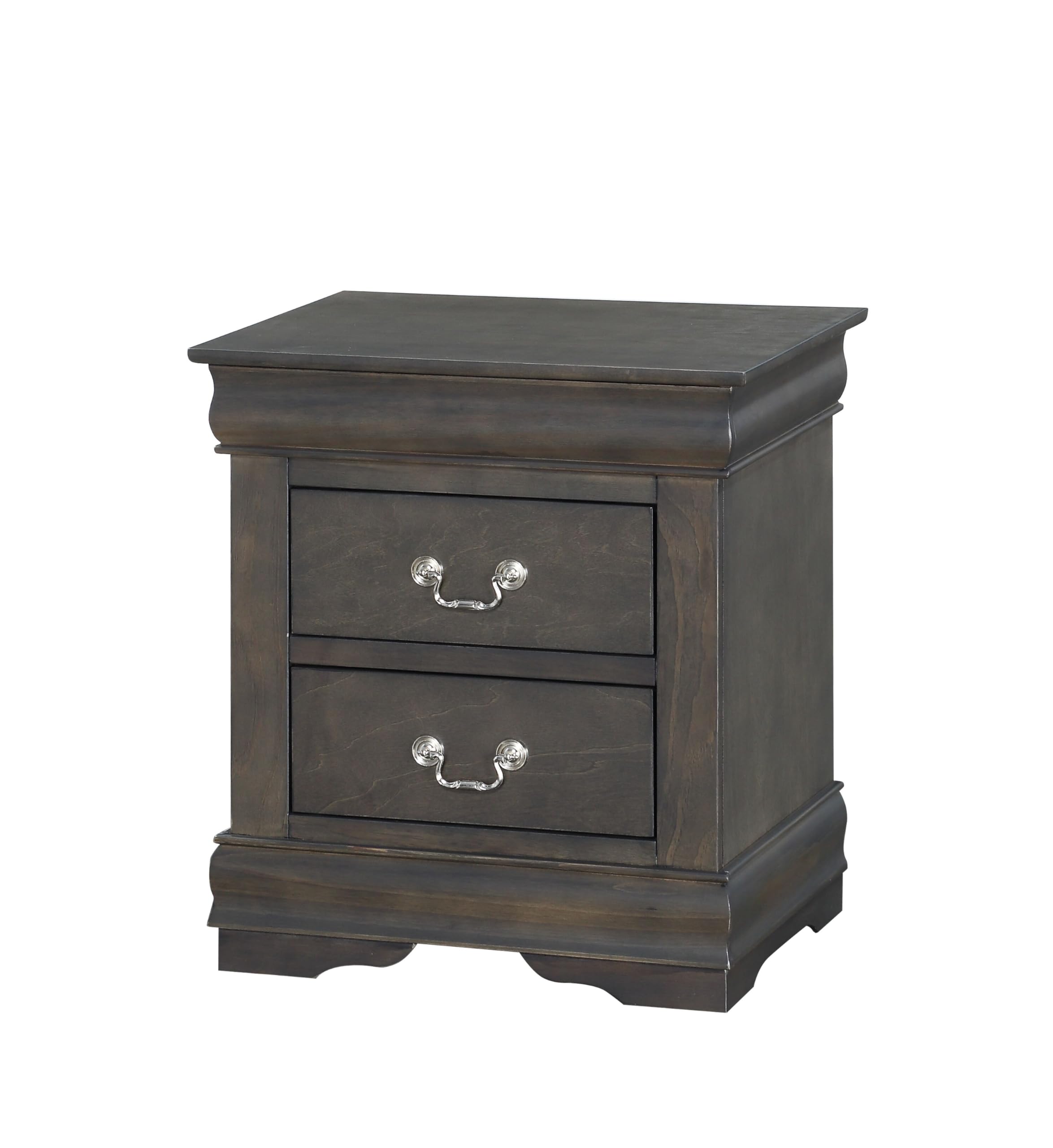 Acme Louis Philippe Nightstand in Dark Gray