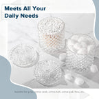 Rytoxilo Bathroom Accessories Set, 4 Pack Clear Glass Bath Accessory Sets Complete, Diamond Soap Dispenser And Toothbrush Holder