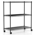 Simple Deluxe 3-Tier Heavy Duty Storage Shelves 750Lb Capacity, 24.02' D X 13.78' W X 31.98' H Shelving Unit For Pantry, Garage, Laundry And Kitchen, Black
