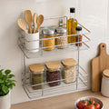 Nh10 Designs Storage Organizing Rack, Wall Mounted Kitchen Organiser Shelf, 2Tier Layer Fruits & Vegetable Onion Rack, 2 Layer 