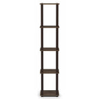 Furinno Turn-S-Tube 5-Tier Corner Square Rack Display Shelf, Walnut/Brown
