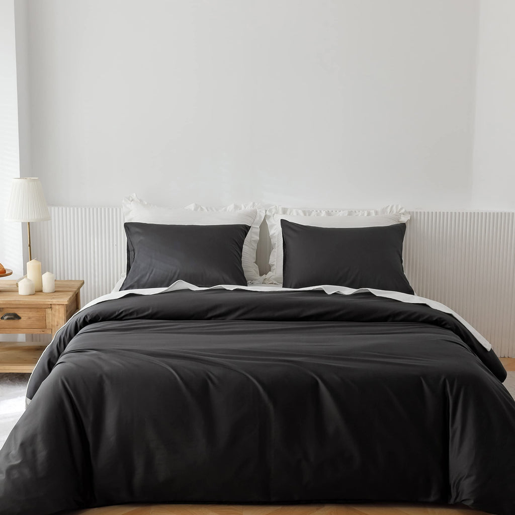 Heimenaogo Egyptian Cotton Duvet Cover Twin/Twin Xl Sateen Weave, Silky Soft And Breathable Bedding Set With Zipper Closure, Lon