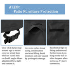 Akefit Patio Furniture Covers,500D Heavy Duty Waterproof For Outdoor Square And Retangle Patio Table And Chair Covers,Black-110'L X 84'W X 28'H