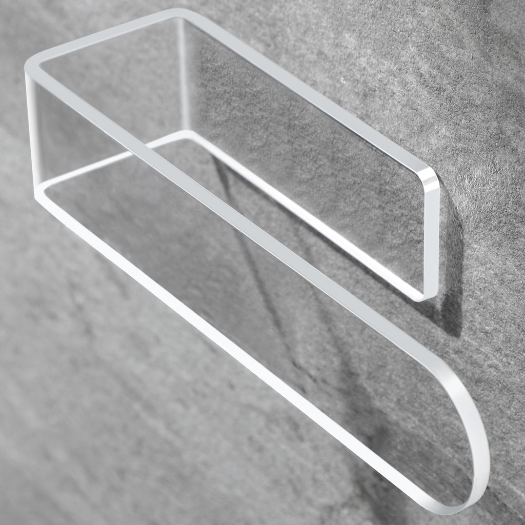 Taozun Hand Towel Holder/Clear Hand Towel Rack - Acrylic Plastics Towel Ring Self Adhesive Towel Bar for Bathroom or Kitchen Wal