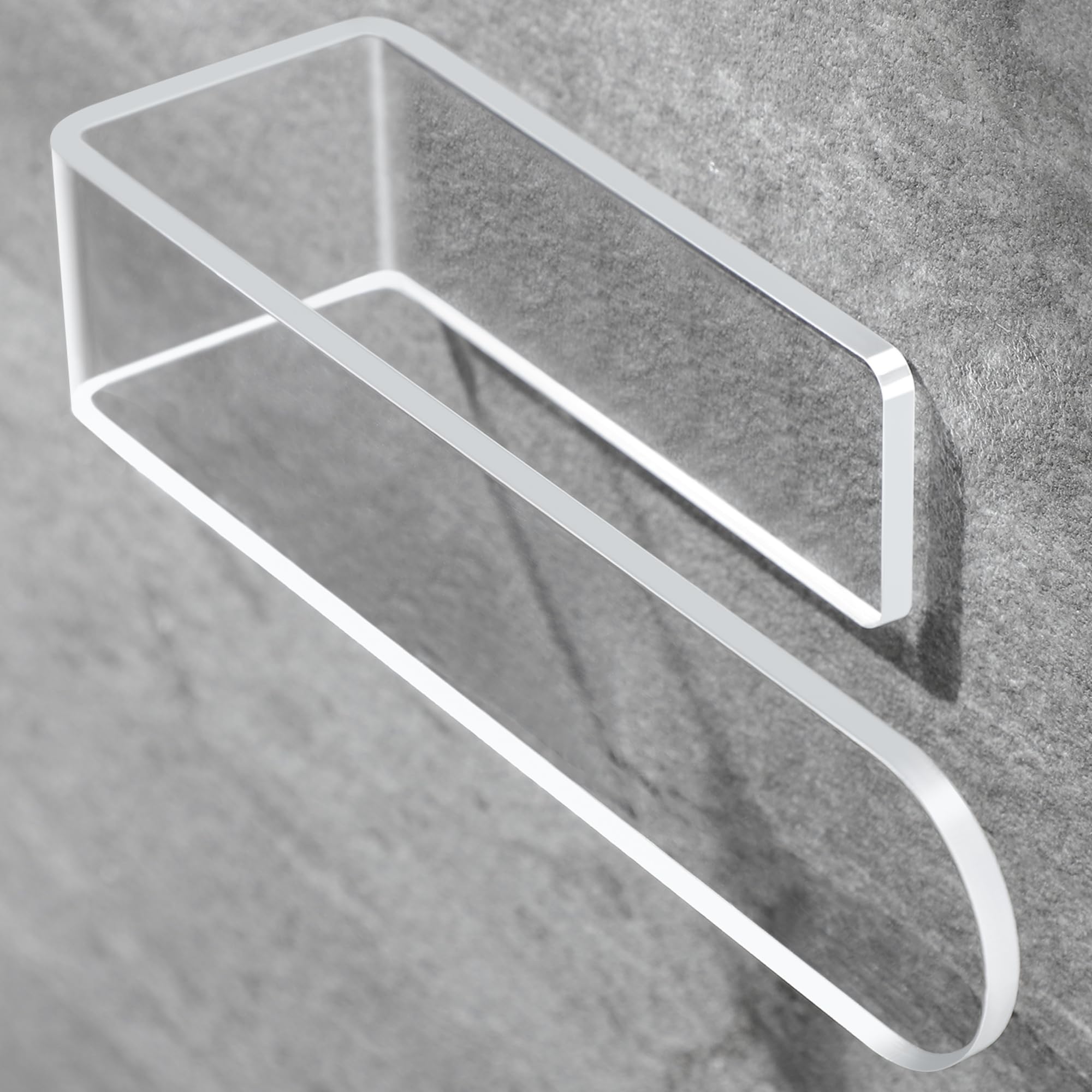 Taozun Hand Towel Holder/Clear Hand Towel Rack - Acrylic Plastics Towel Ring Self Adhesive Towel Bar for Bathroom or Kitchen Wal