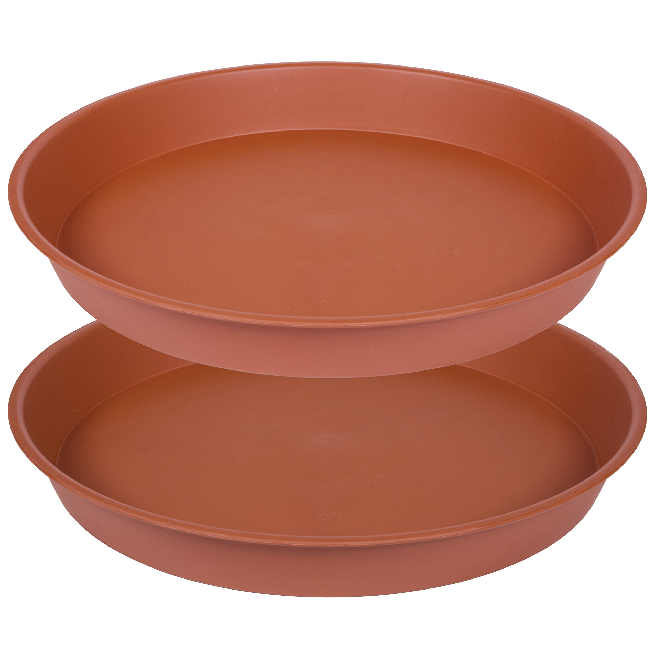 Bleuhome 2 Pack Of 20 22 Inch Plant Saucer (19.1 Inch Base), 3.6' Depth Tray, Large Deep Heavy Duty Saucers For Pots, Garden Bi