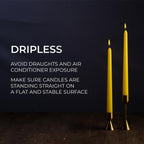 Candwax 10 Inch Taper Candles Set Of 12 - Dripless Tapered Candles And Unscented Candlesticks - Perfect As Dinner Candles And Ho