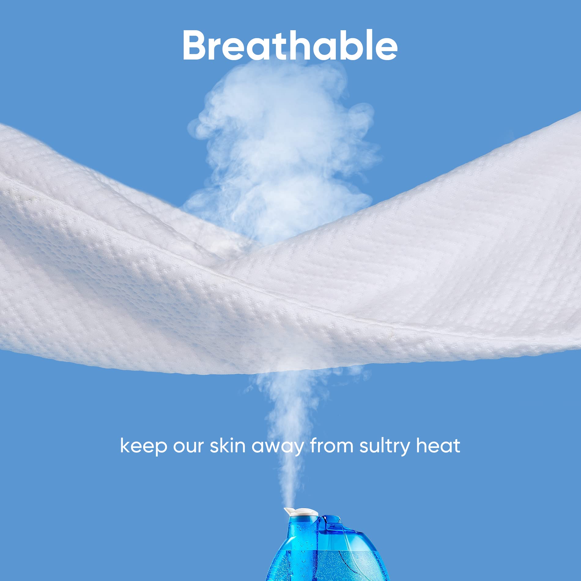 Hanherry 100% Waterproof Mattress Protector King Size, Mattress Cover 3D Air Fabric Cooling Mattress Pad Cover Smooth Soft Breat
