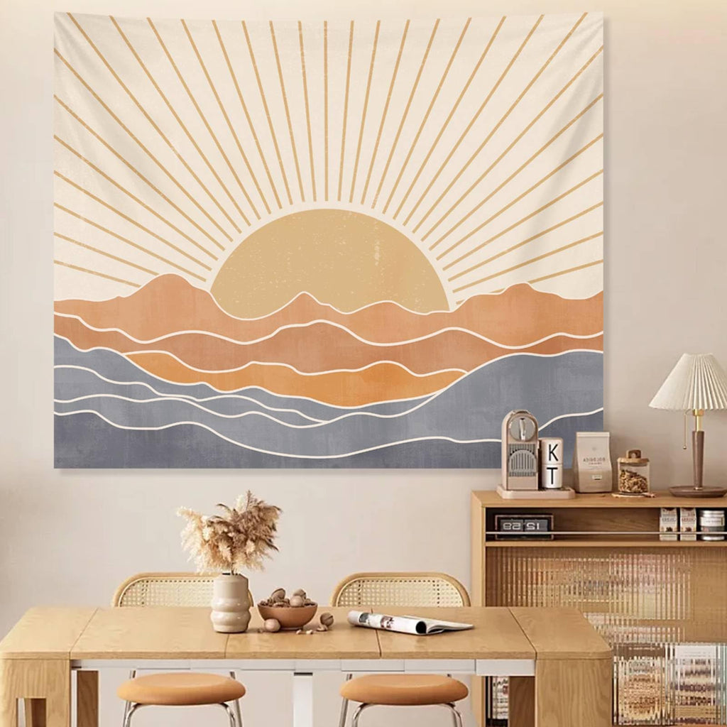 Apdidl Boho Tapestry Wall Hanging For Bedroom Aesthetic, Bohemian Vintage 70S Rainbow Sun Tapestries For Living Room, Retro Hipp