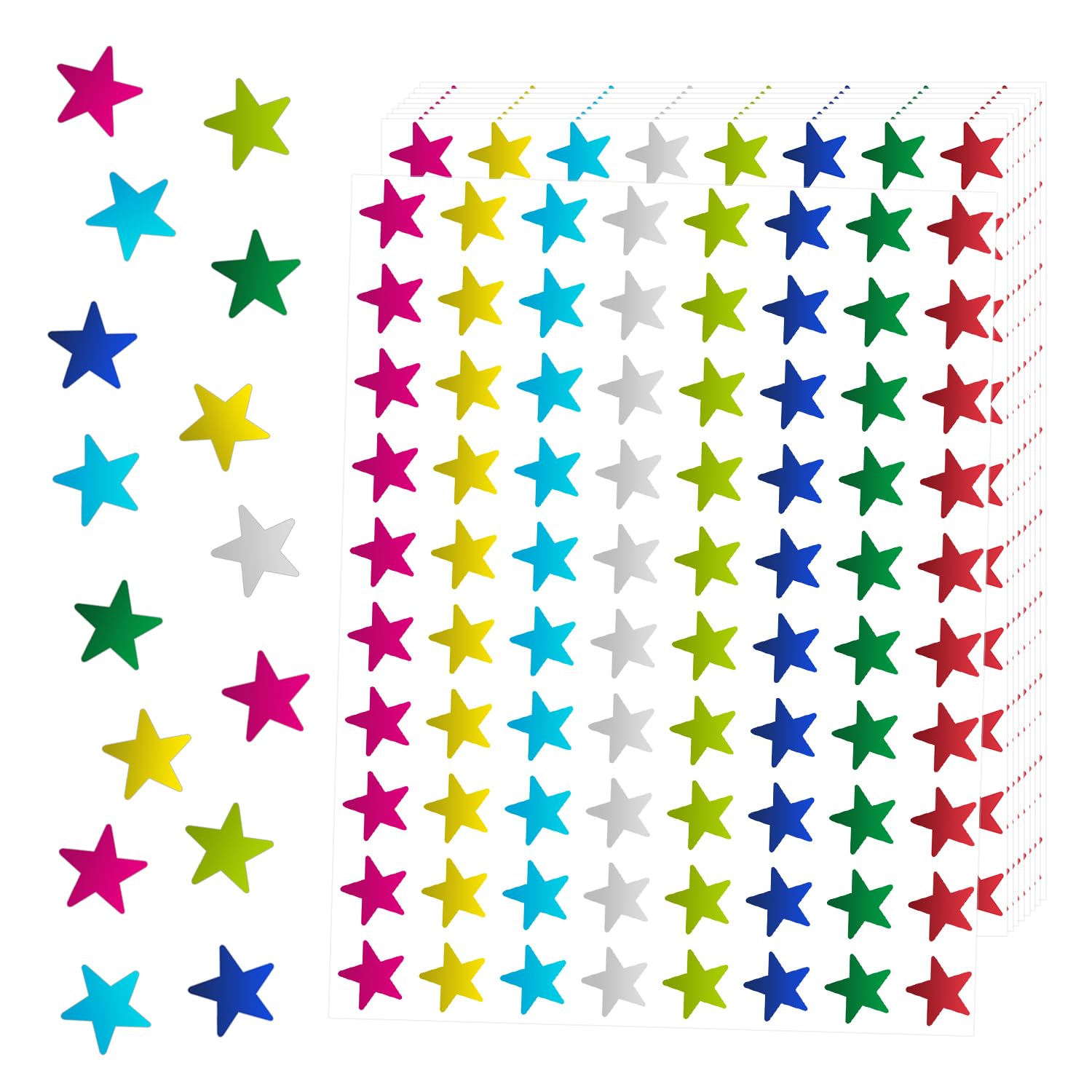 Regeleto 2800 Pack 0.6' Foil Star Stickers For Kids Reward, Foil Metallic Star Stickers For Incentive Chart,Student Planner And
