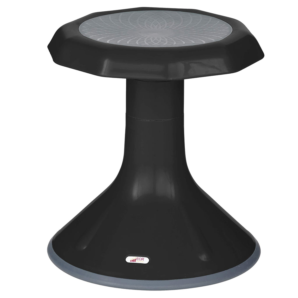 Ecr4Kids Ace Active Core Engagement Wobble Stool, 15-Inch Seat Height, Flexible Seating, Black