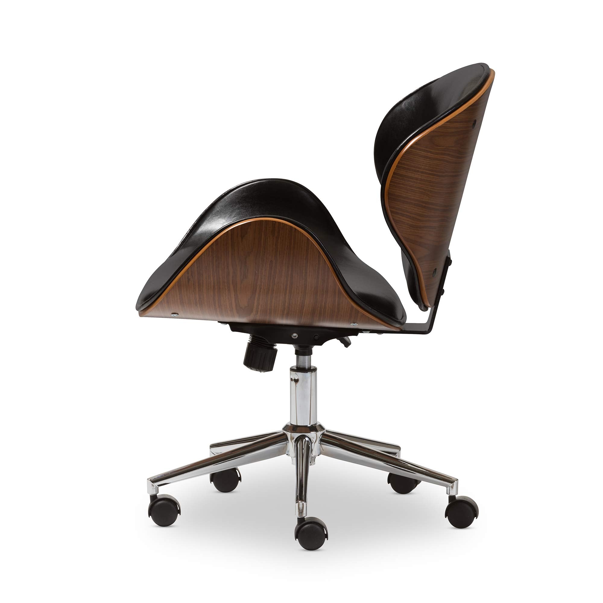Baxton Studio Bruce Modern Office Chair, Walnut/Black