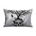 Mugod Rectangle Pillowcase Spooky Skull Tree And Crow,Standard Throw Cushion Cover For Bed Couch Sofa Office Decor 20X30 Inches