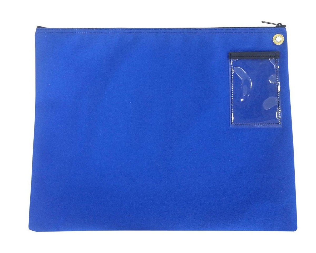 Interoffice Mailer Canvas Transit Sack Zipper Bag 18W X 14H Royal Blue