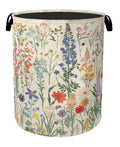 Summer Wild Herbs Large Clothes Hamper Bag  Laundry Basket with Handles, Space Saving Foldable Design for Nursery