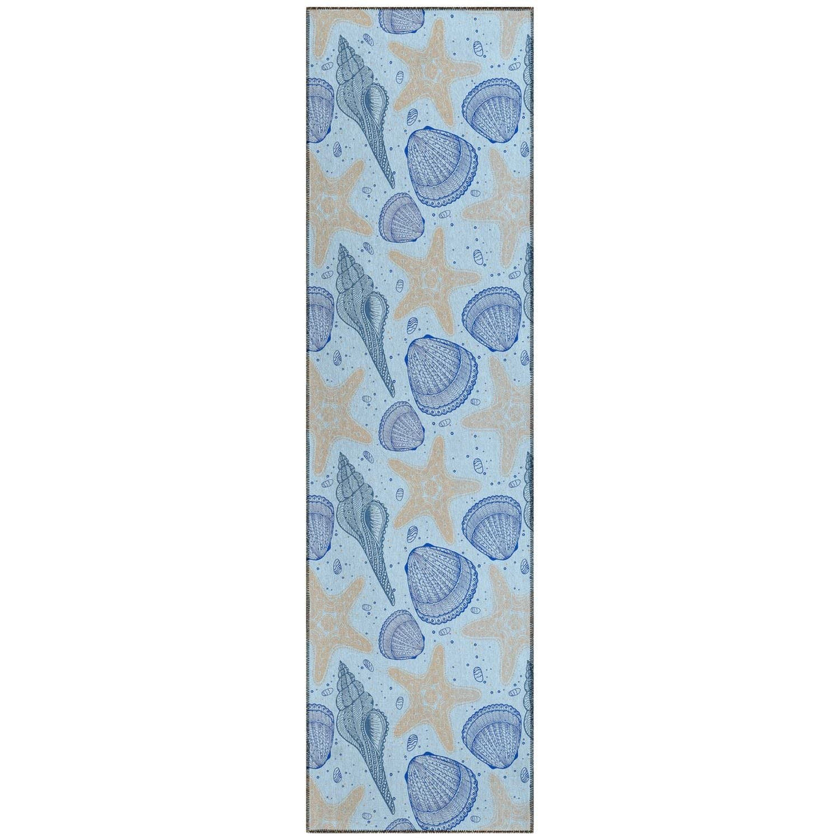 Seabreeze Sz4 Blue Coastal Rug Runner 2' 3&quot; X 7 ' 6&quot;