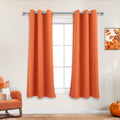 Mrs.Naturall 42 by 54 Orange Grommet Blackout Curtains for Bedroom