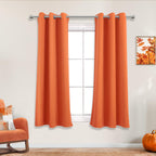 Mrs.Naturall 42 by 54 Orange Grommet Blackout Curtains for Bedroom