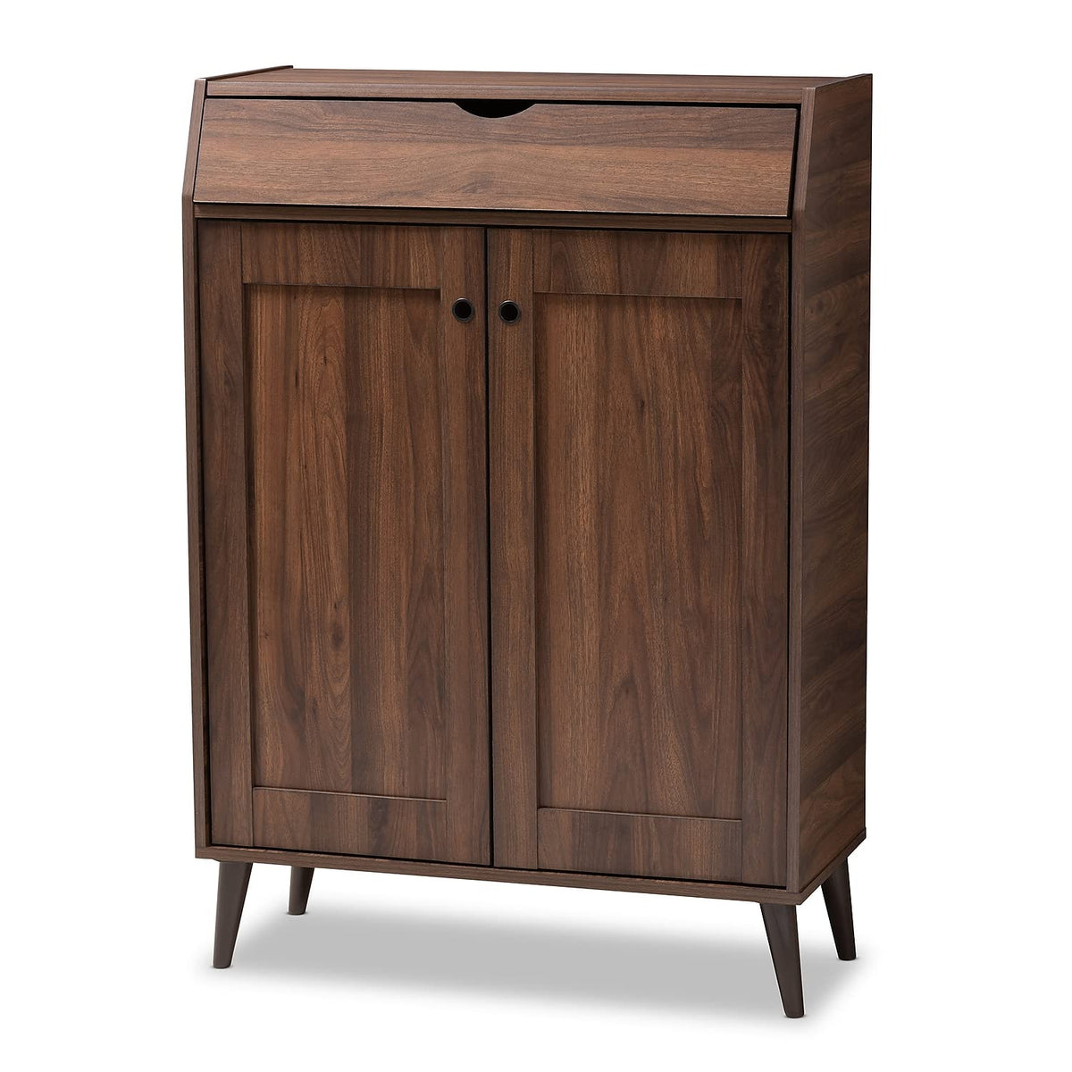 Baxton Studio Cormier Shoe Storage Cabinet, Walnut (153-9159-Hit)