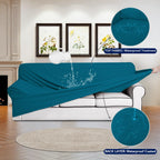 Purefit 100% Dual Waterproof Couch Cover Slipcovers For Couches And Sofas - Stretch Non Slip Fleece Sofa Covers Washable, Leakproof Furniture Protector For Kids, Pets, Dog (Sofa, Peacock Blue)