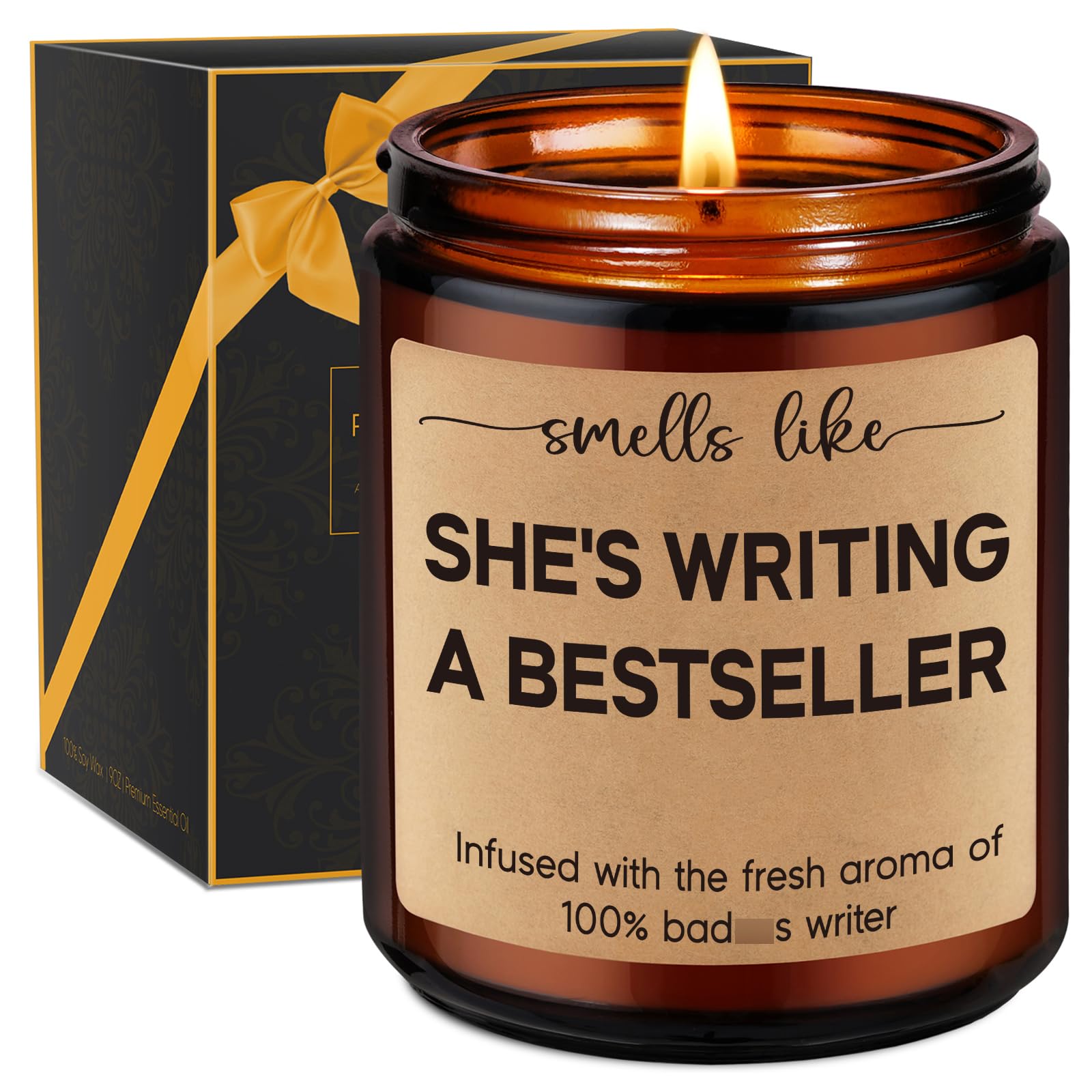 Miracu Candle, Writing Writer Gifts for Women Men, Creative Future Author Gifts for Writers, Cool Funny Presents for Book Noveli
