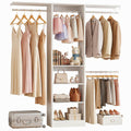4FT SpaceSaving WallMounted Small Closet System, Adjustable Closet Organizer for Daily Display, Morning Outfit Prep Station & 