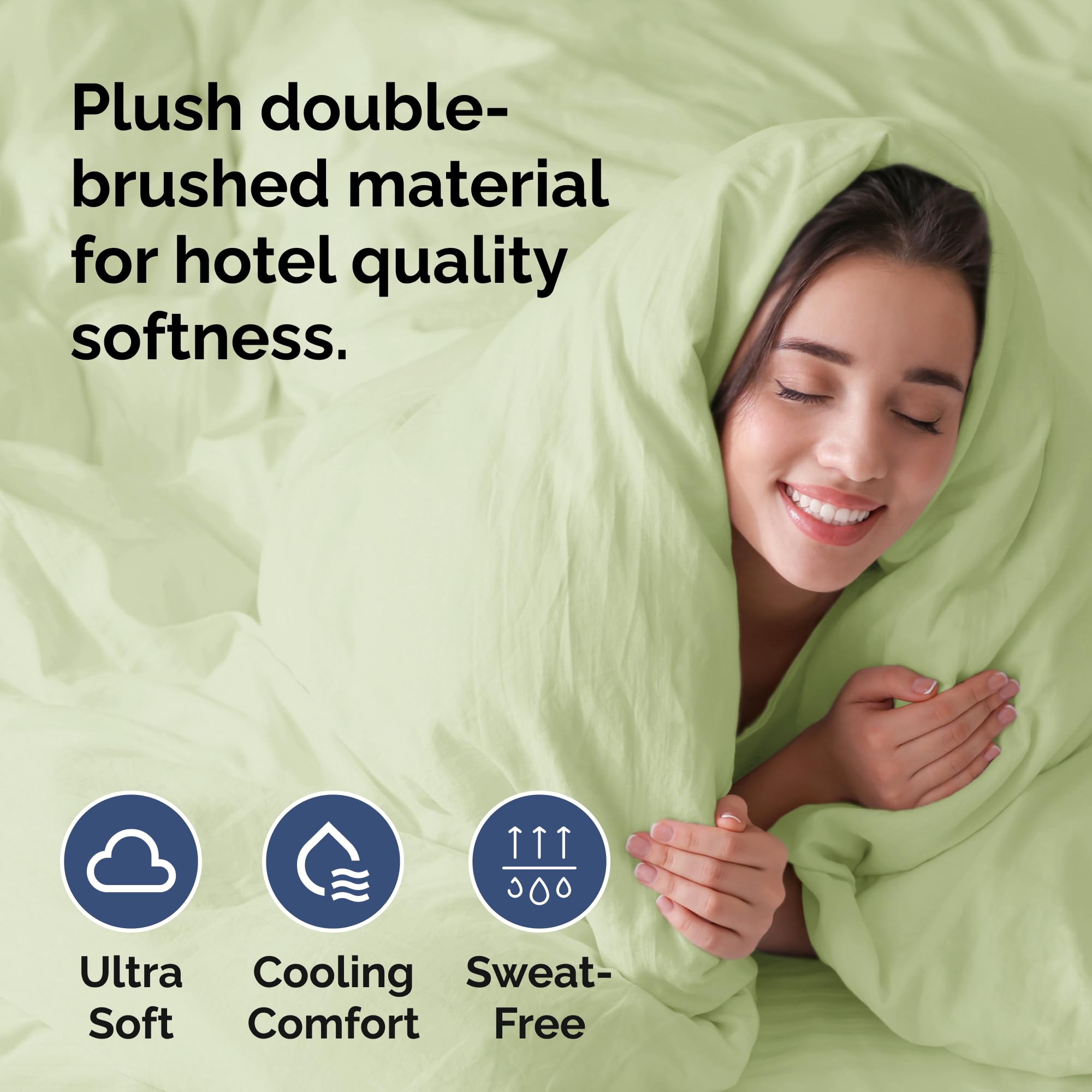 Duvet Cover Twin/Twin Xl Size Set - Extra Soft Twin/Twin Xl Size Duvet Cover 68 X 90 With 1 Pillow Shams - Hotel Luxury & Fade Free + Zipper Closures & Ties - Breathable Bedding Set (Light Sage Green)