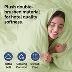 Duvet Cover Twin/Twin Xl Size Set - Extra Soft Twin/Twin Xl Size Duvet Cover 68 X 90 With 1 Pillow Shams - Hotel Luxury & Fade Free + Zipper Closures & Ties - Breathable Bedding Set (Light Sage Green)