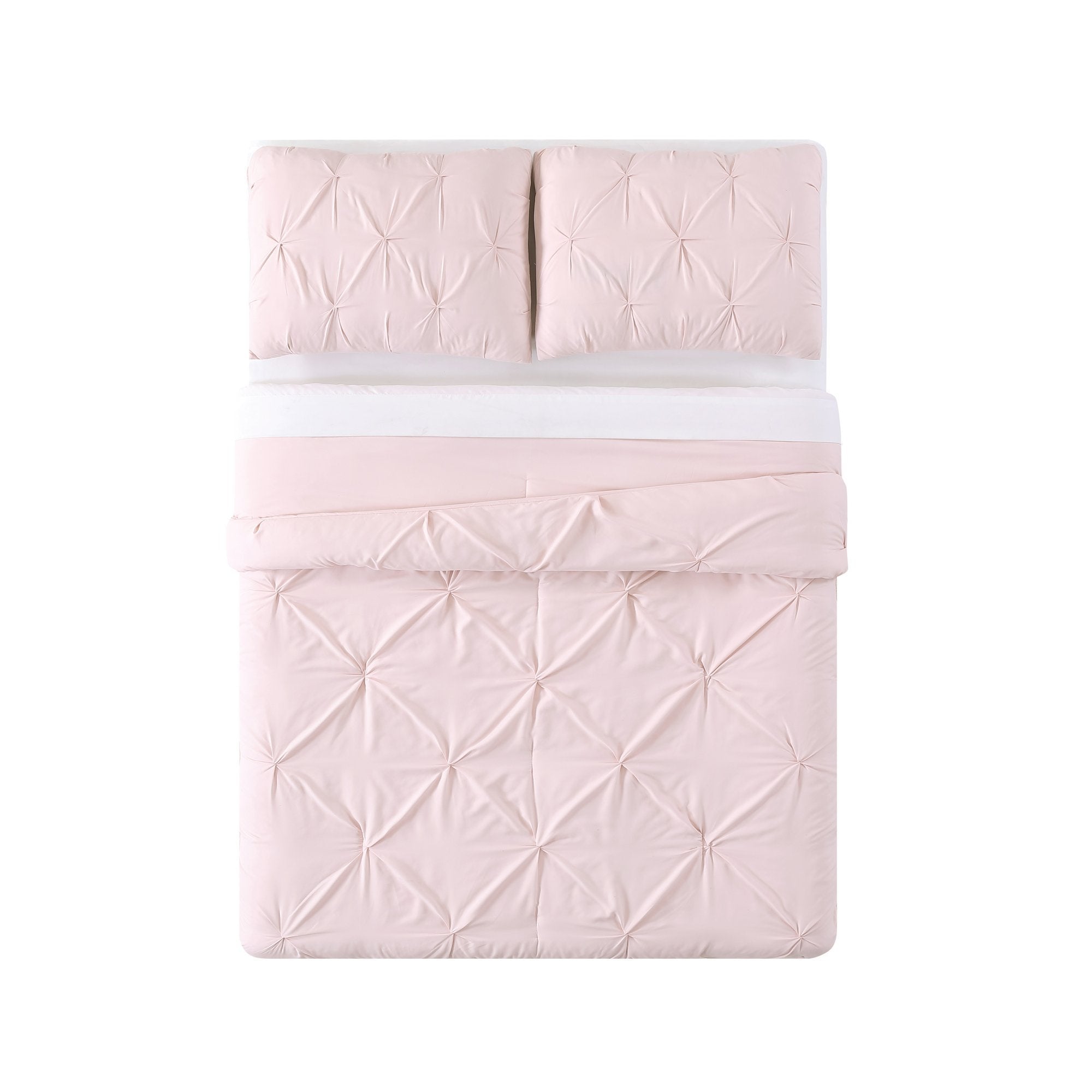 Truly Soft Everyday Dcs1969Bskg-18 Pleated Duvet Set,Blush,King