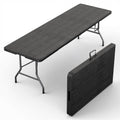 Our Modern Space 8 Feet Foldable Table with Built in Handle & Steel Legs | Heavy Duty Portable | Perfect for Party, Dining, Wedd