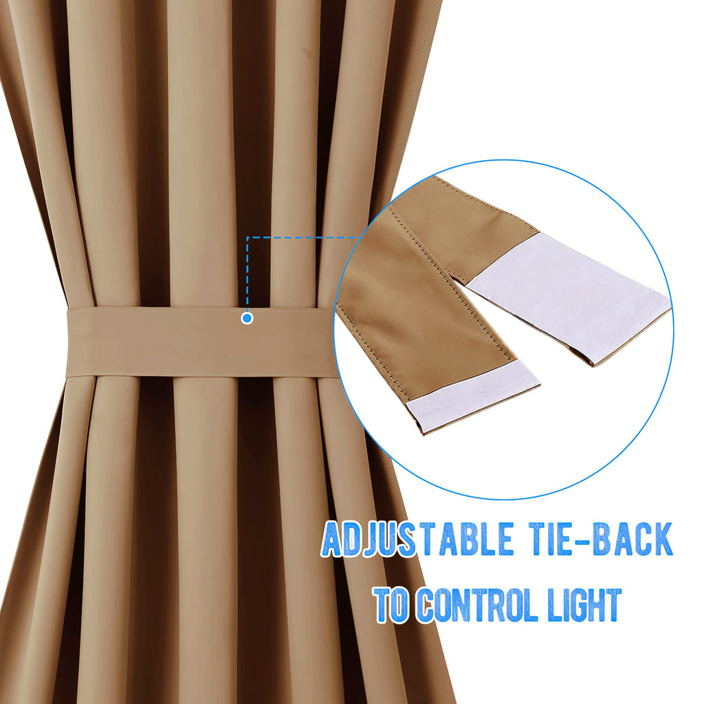 Nicetown Blackout Door Curtain Solid French Door Cover, Farmhouse Room Darkening Thermal Insulated Window Curtain Drape For Hall