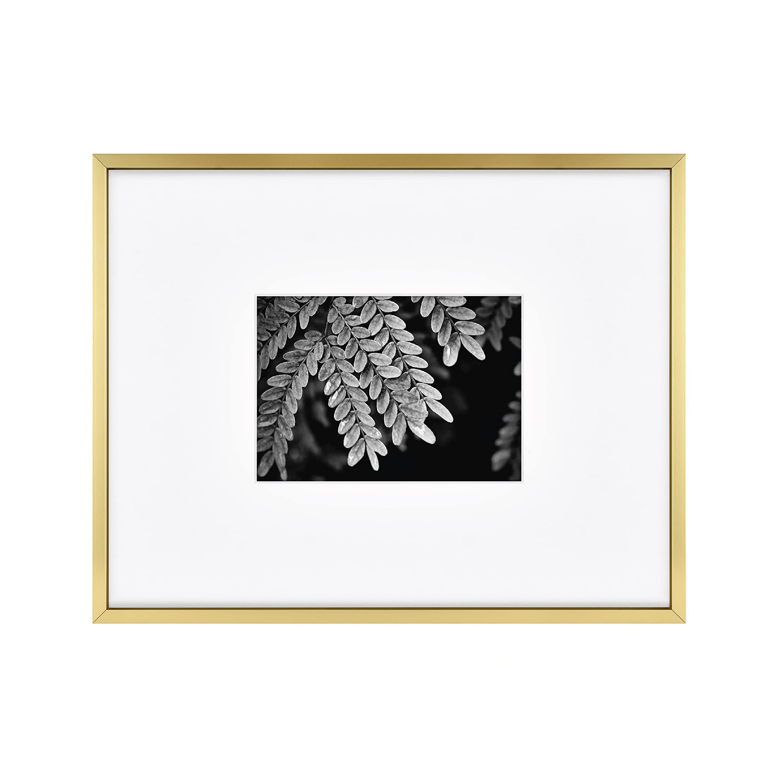 MCS Master & Co. Foundry Metal Gallery Wall Frame, Brass, 11 x 14 in matted to 5 x 7 in