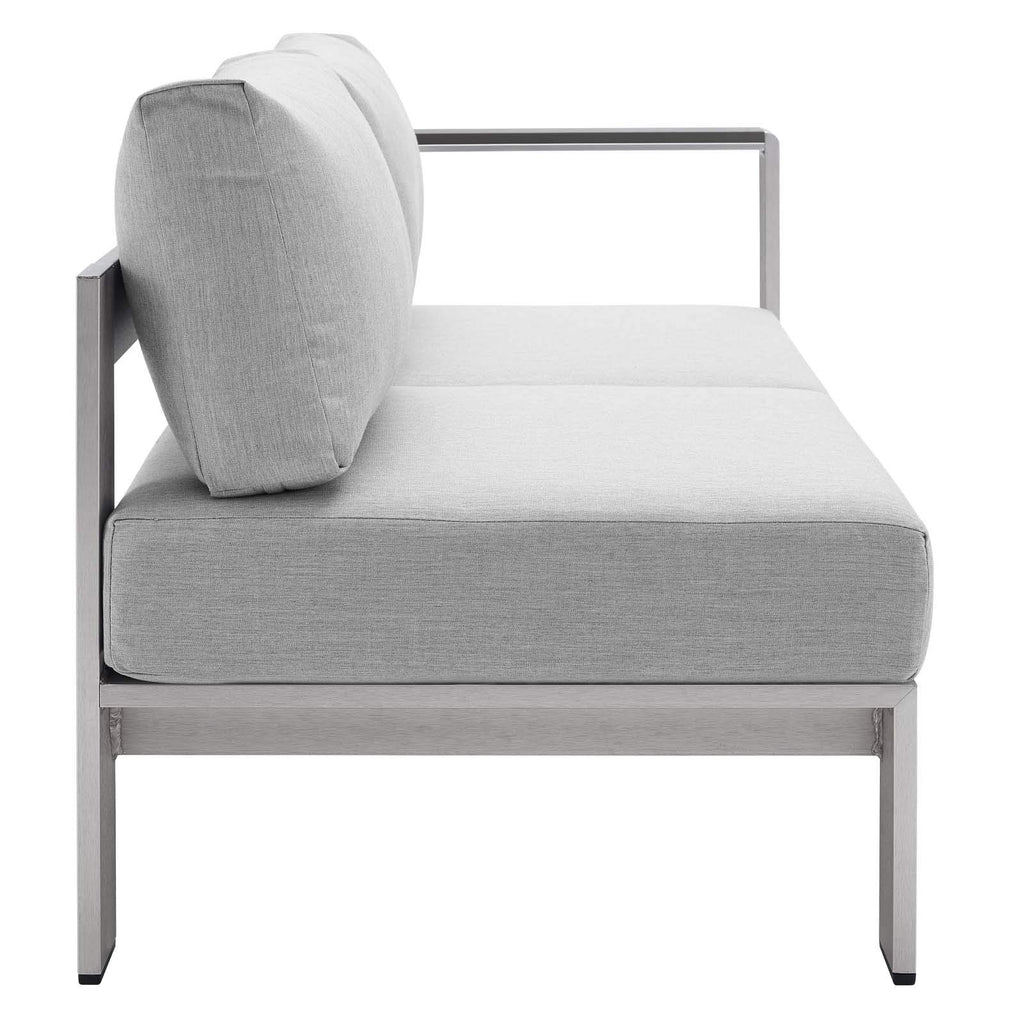 Modway Eei-4222-Slv-Gry Shore Sunbrella Patio Right-Arm In Silver Gray