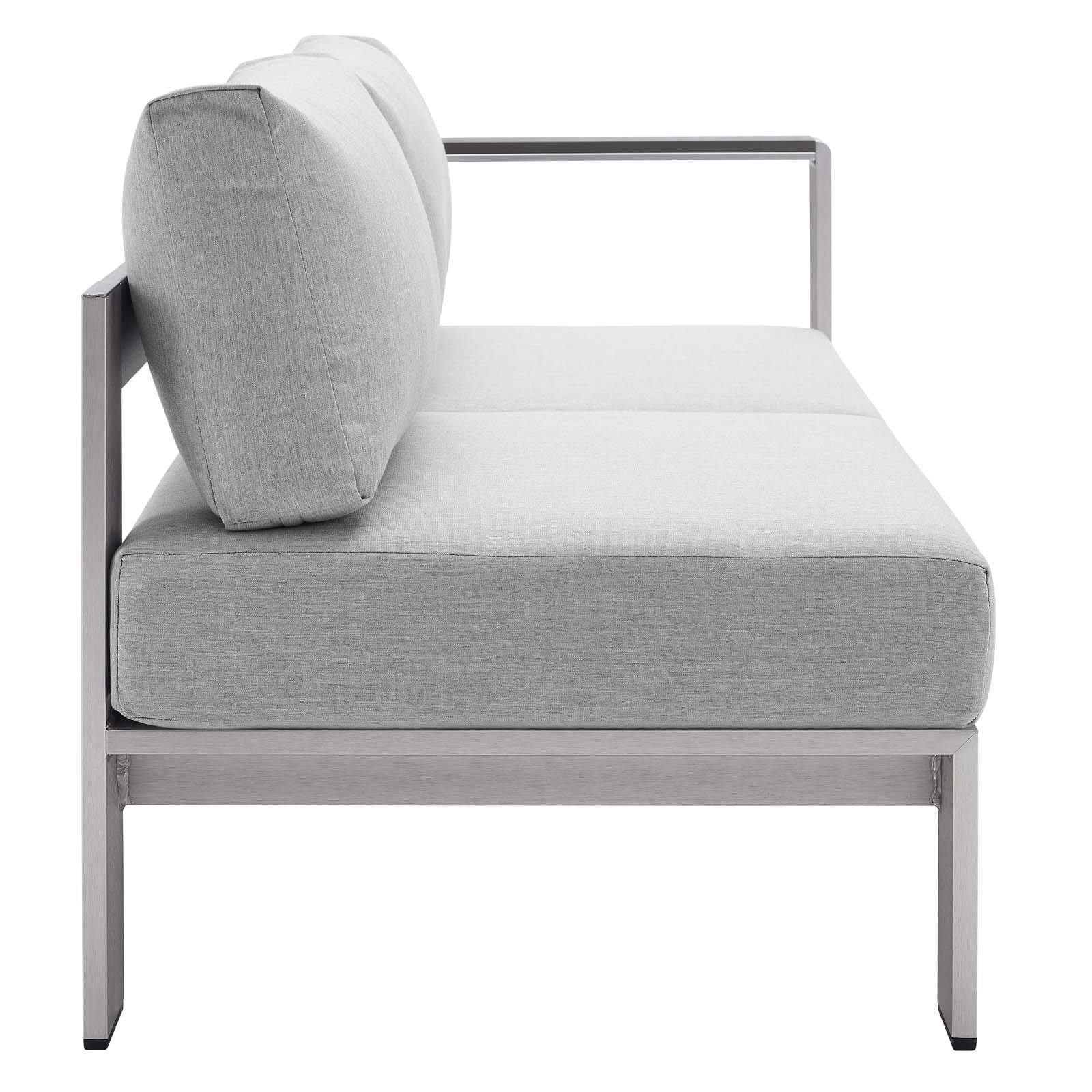 Modway Eei-4222-Slv-Gry Shore Sunbrella Patio Right-Arm In Silver Gray