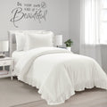 Lush Decor Reyna Ruffle 100% Cotton Duvet Cover Set - 2 Piece Cozy Ruffled Bedding Set - Timeless Elegance And Comfort For Teen