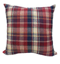 House Of Silko Cotton Raw Silk Red Blue Checks Cushion Cover For Interior Decoration (Size16X16) 1 Piece