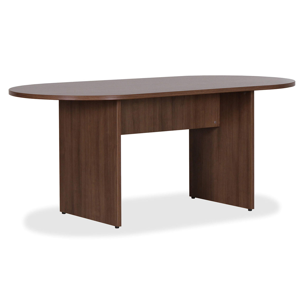 Lorell, LLR69988, Essentials Walnut Laminate Oval Conference Table, 1 Each