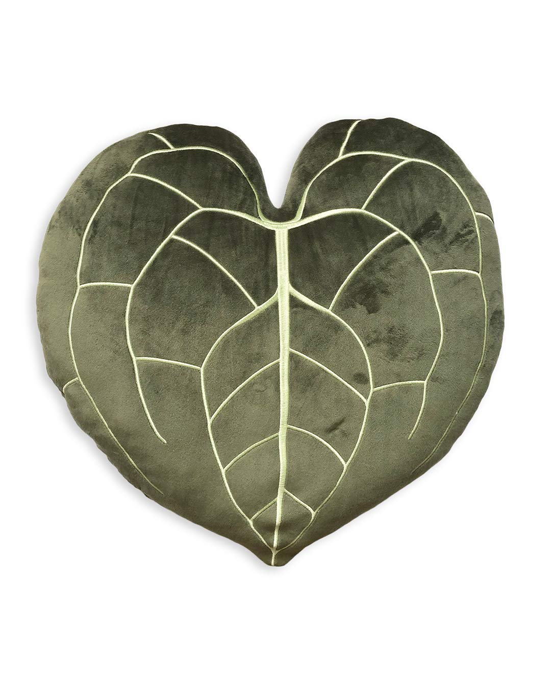 Green Philosophy Co. Plush Leaf Pillow 3D Accent Clarinervium Leaf Throw Pillow For Couch Sofa Living Room Home Decor For Plant