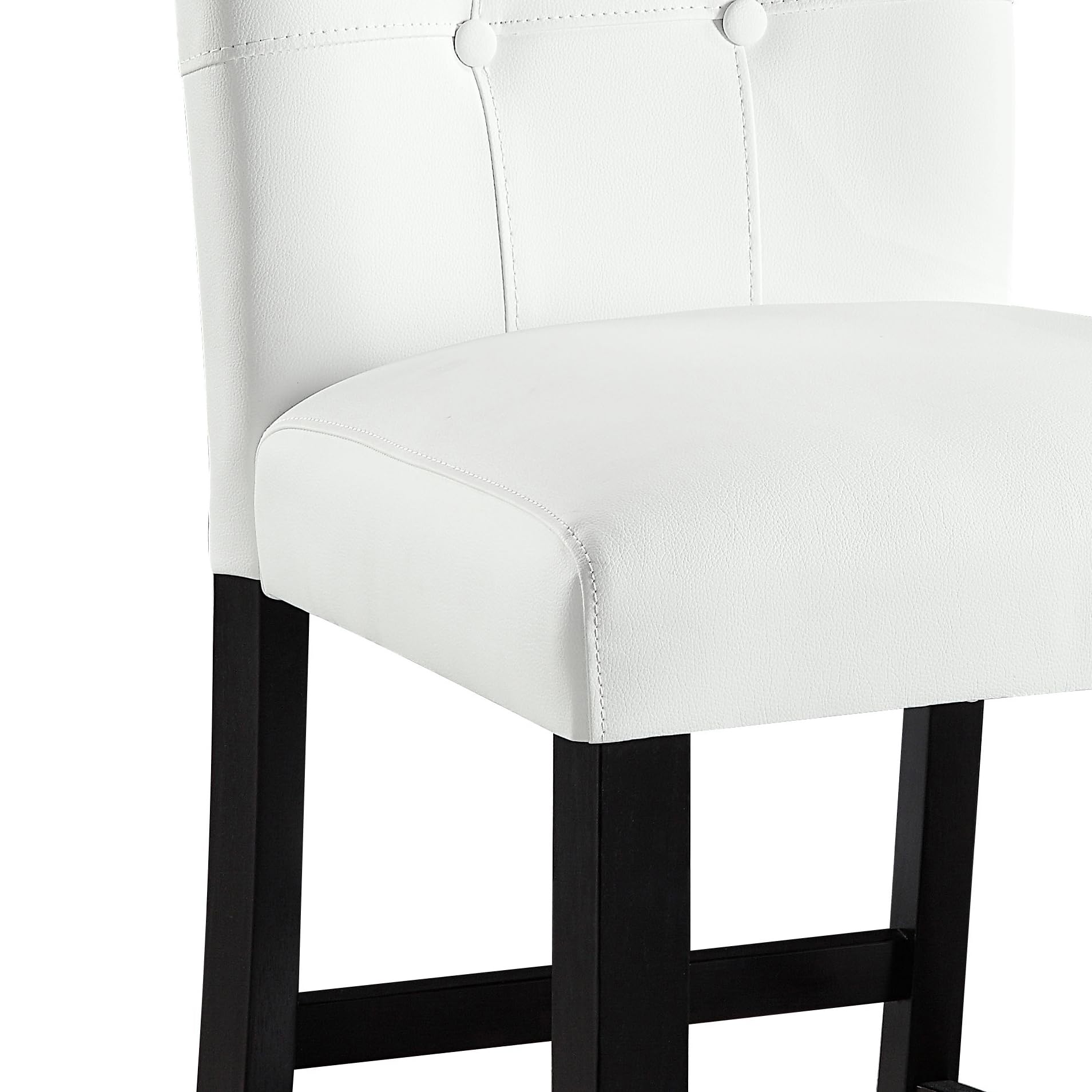 Acme Hussein Faux Leather Upholstered Counter Height Chair in White and Black