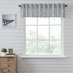 VHC Brands Sawyer Mill Ticking Stripe Valance, Black, 90W x 16L, Farmhouse Decor, Window Treatment, Pack of 1
