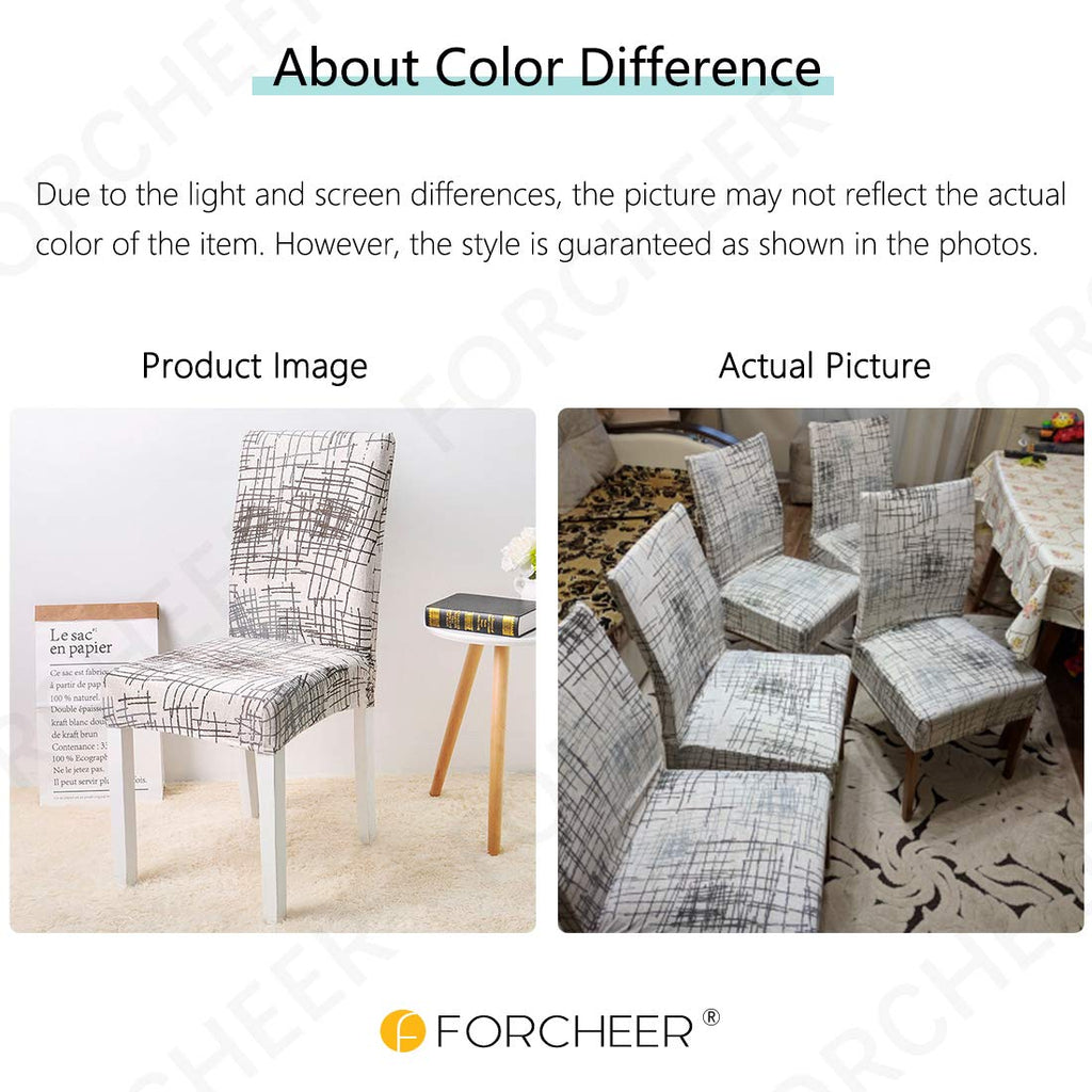 Forcheer Dining Room Chair Covers For Dining Room Set Of 4,Stretch Dining Chair Cover For Dining Room Kitchen Washable Removable(4Pack,Printed Geometric Pattern)