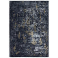 Spring 7'10" X 9'10" Abstract Gray/Black/Blue/Black/Gray Power-Loom Rug