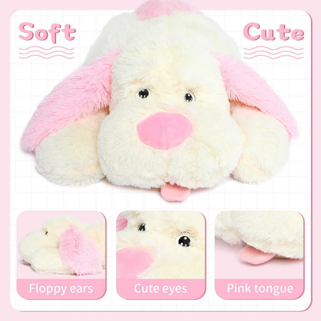 Morismos Giant Dog Stuffed Animals 51', Huge Stuffed Dog Plush, Soft Large Stuffed Dog Pillow For Kids,Girls, Boys,