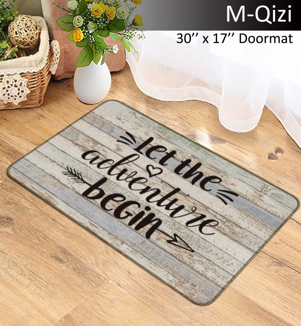 M-Qizi Camper Decor 3 Pieces Set - 1 Rv Door Mat 2 Camper Pillows Cover, 30'X17' Rv Rugs For Inside, 18X18 Pillow Cover, Rv Gi